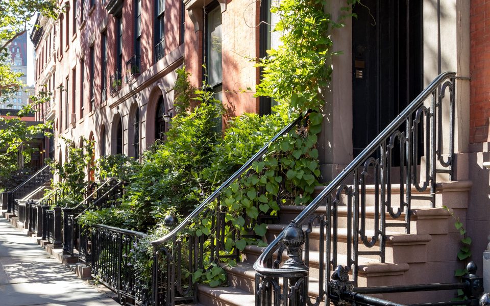 Brownstone stoops in Manhattan